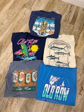 BUNDLE-5 Old Row fishing theme t-shirts xxl